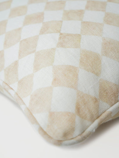 Cushion Cover - Checker Beige Lumbar