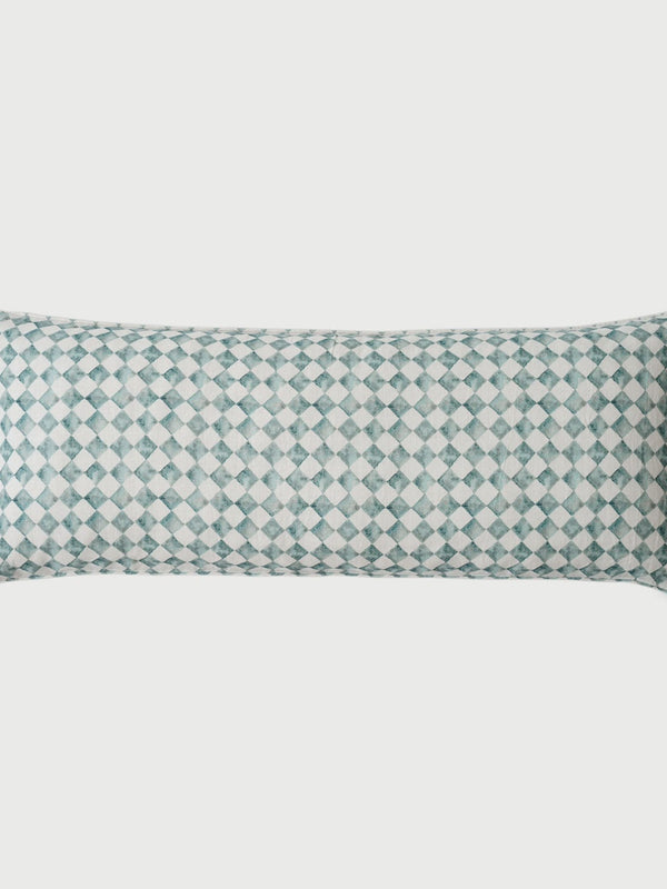Cushion Cover - Checker Blue Lumbar