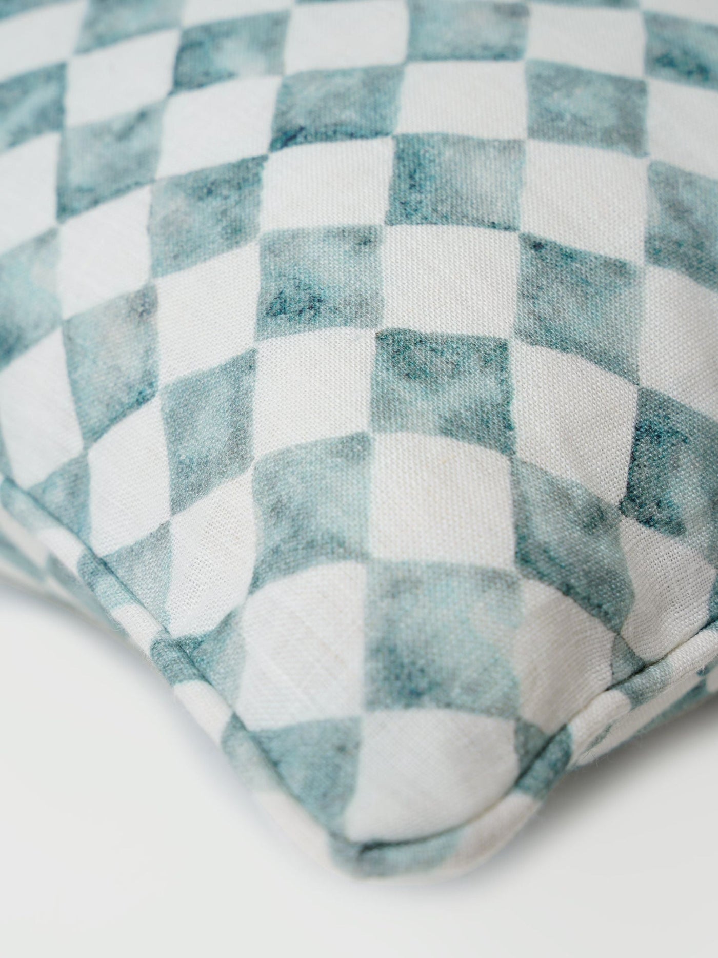 Cushion Cover - Checker Blue Lumbar