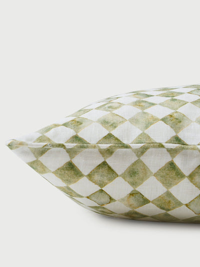 Cushion Cover - Checker Green Lumbar