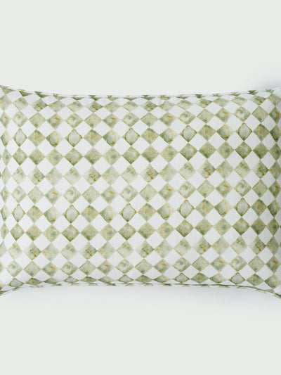 Cushion Cover - Checker Green Oblong