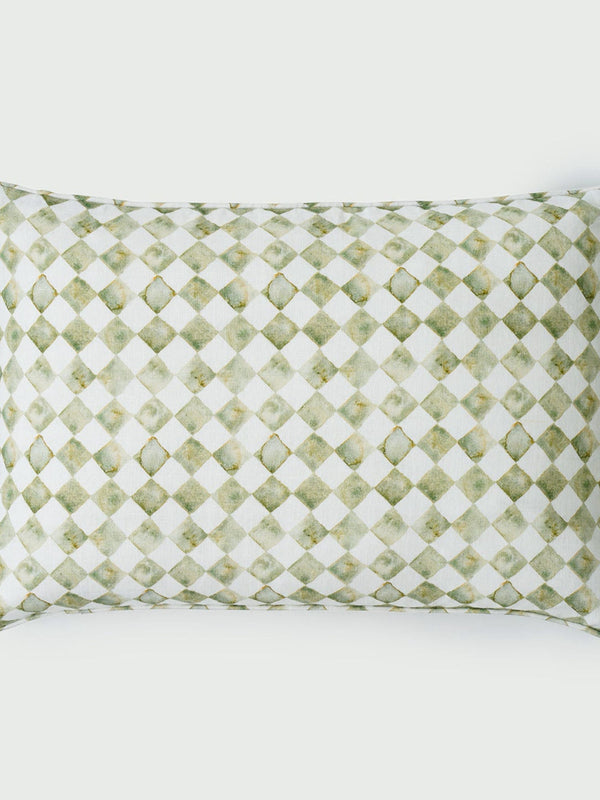 Cushion Cover - Checker Green Oblong