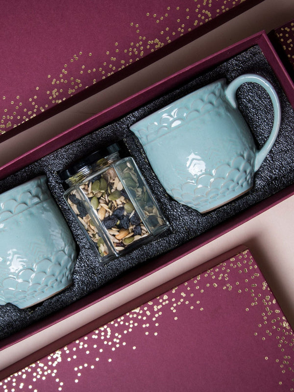 Aqua Mugs & Trail Mix Gift Box