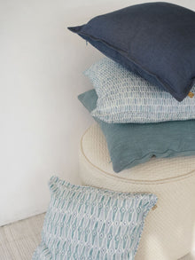 Cushion Cover - Mosaic Blue Oblong