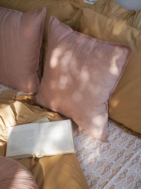 Linen Bedspread - Mosaic Sand