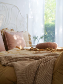 Knit Throw - Beige Moss