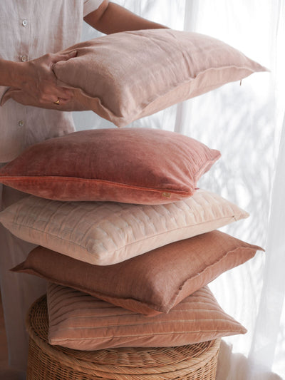 Cushion Cover - Ochre Velvet Euro Sham
