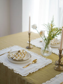 Table Napkin - Checker Ochre