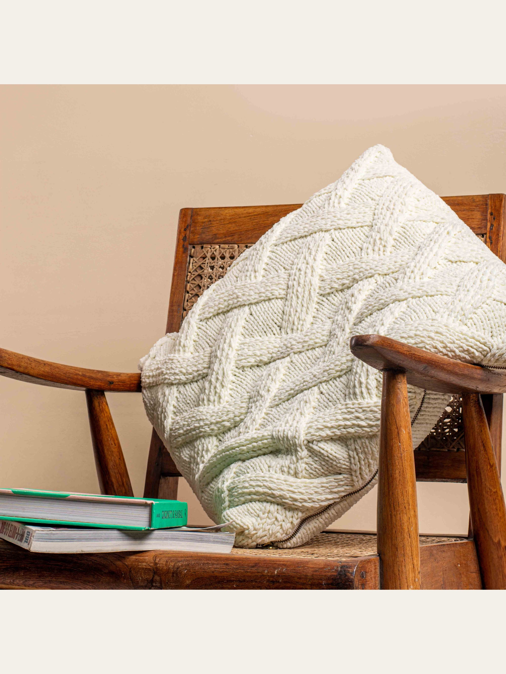 Cushion Cover - Knitted Soft White