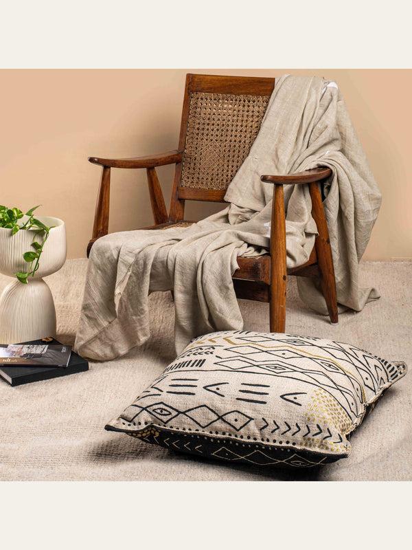 Cushion Cover - Tribal Motif Floor Reversible Filled