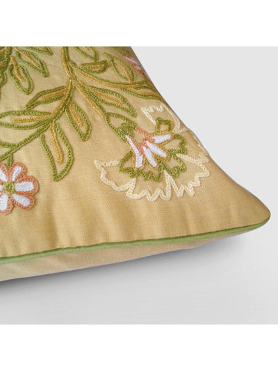 Dast-e-Gul Aari Embroidered Cushion Cover - Beige