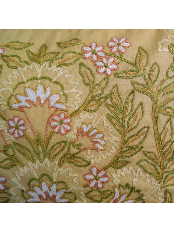 Cushion Cover - Dast-e-Gul Aari Embroidered - Beige