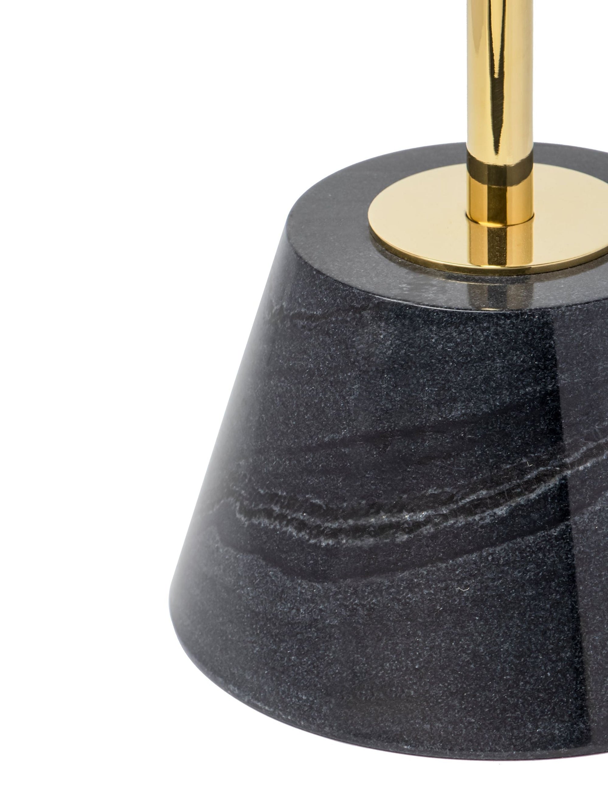 Wood Top Drink Table - Black marble Base