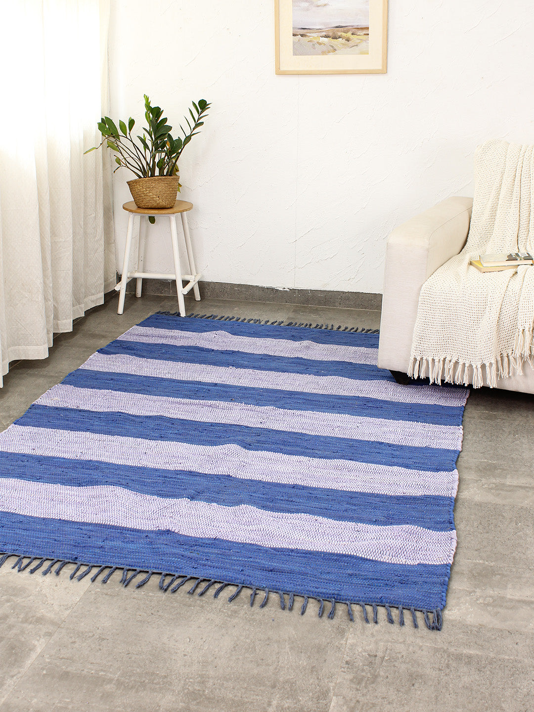 Cherai Recycle Chindi Rug Blue