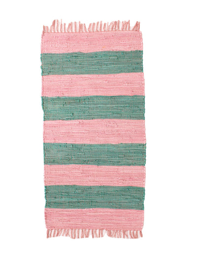 Varkala Recycle Chindi Rug Pink Green