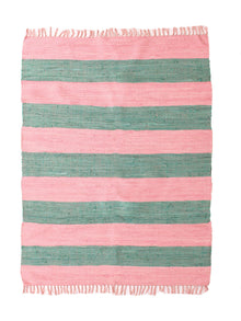 Varkala Recycle Chindi Rug Pink Green