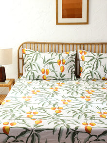 Amra Rust Fitted Bedsheet With Pillow Cover