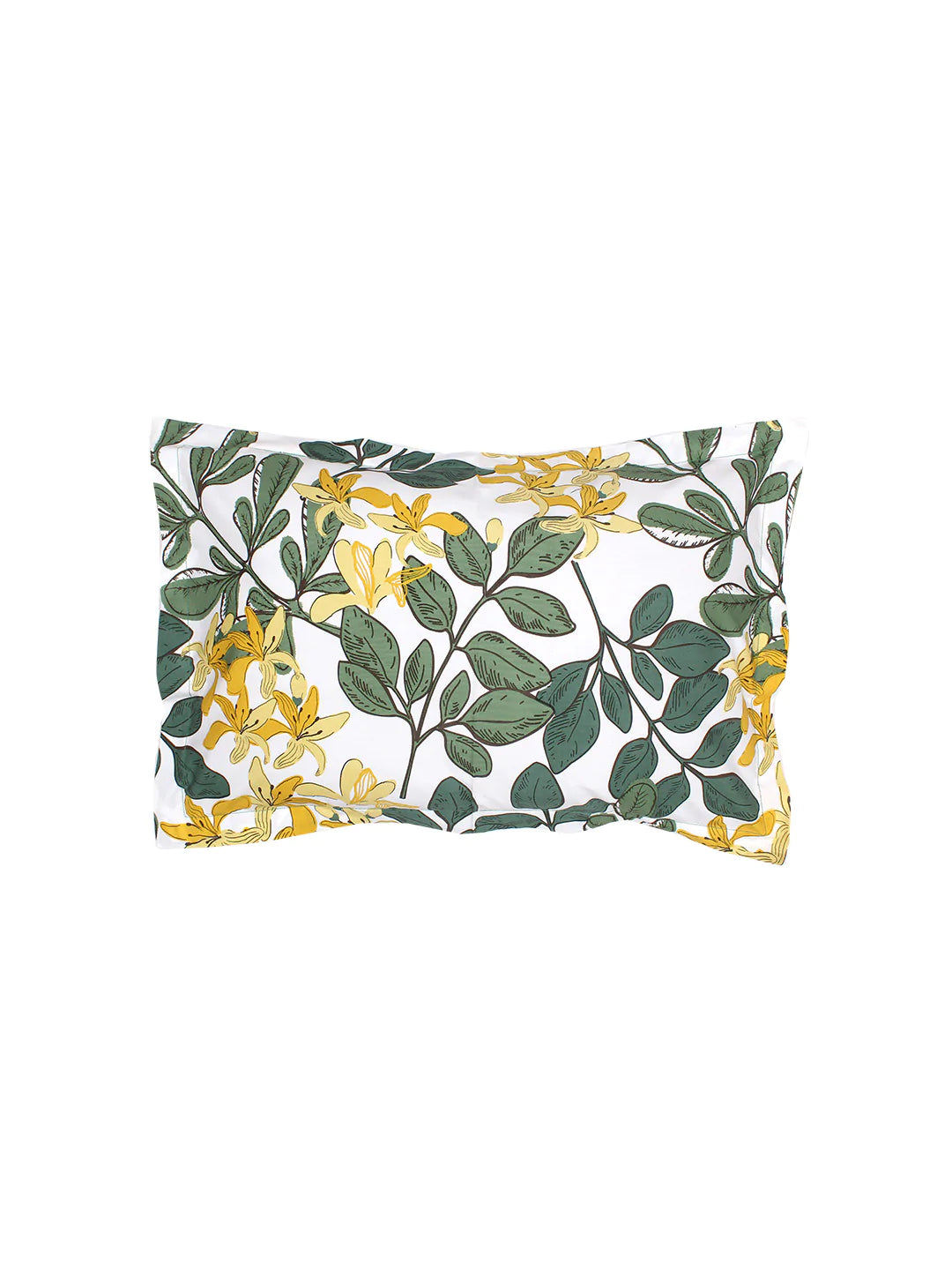 Moringa Green Fitted Bedsheet With Pillow Cover