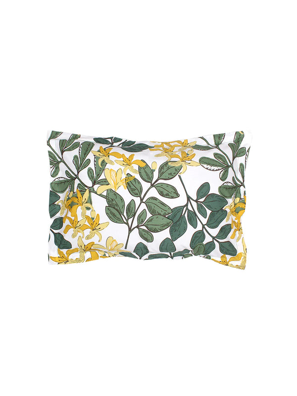 Moringa Green Fitted Bedsheet With Pillow Cover