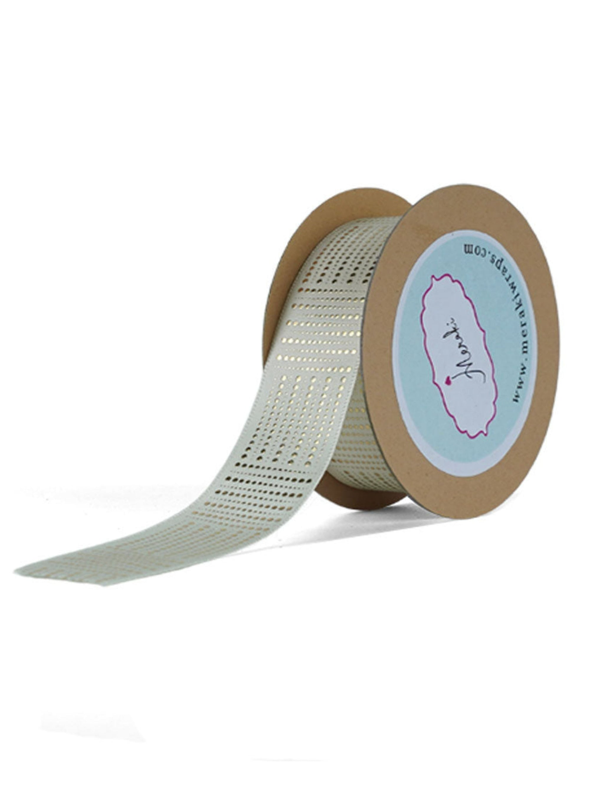 Dotted Gold Foiled Satin Ribbon