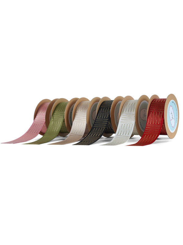 Dotted Gold Foiled Satin Ribbon