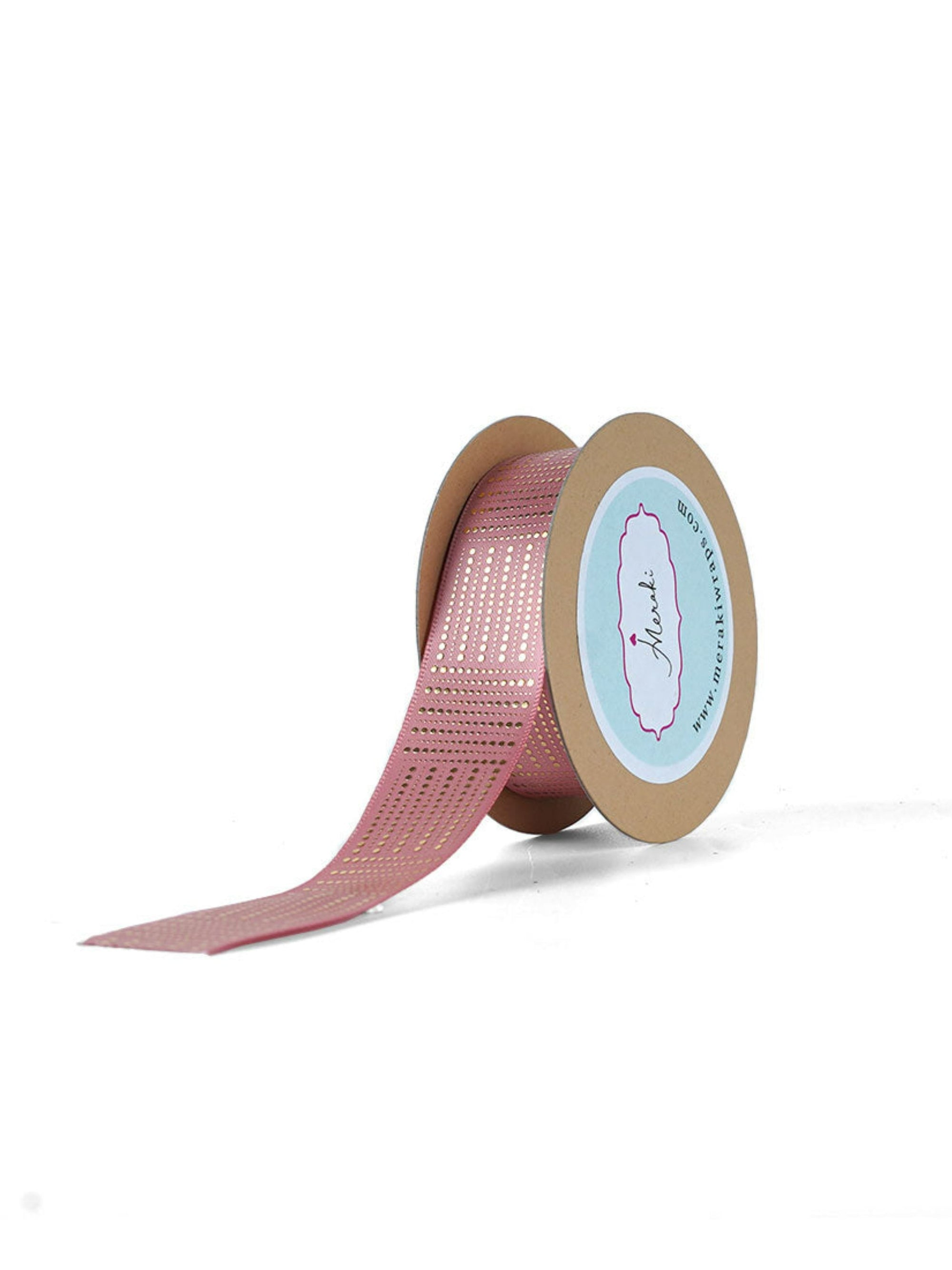 Dotted Gold Foiled Satin Ribbon