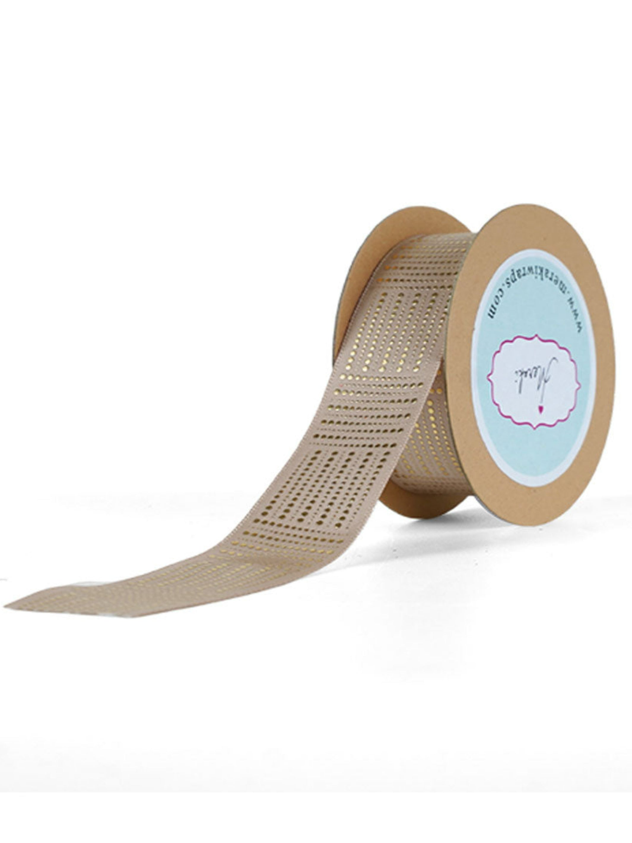 Dotted Gold Foiled Satin Ribbon