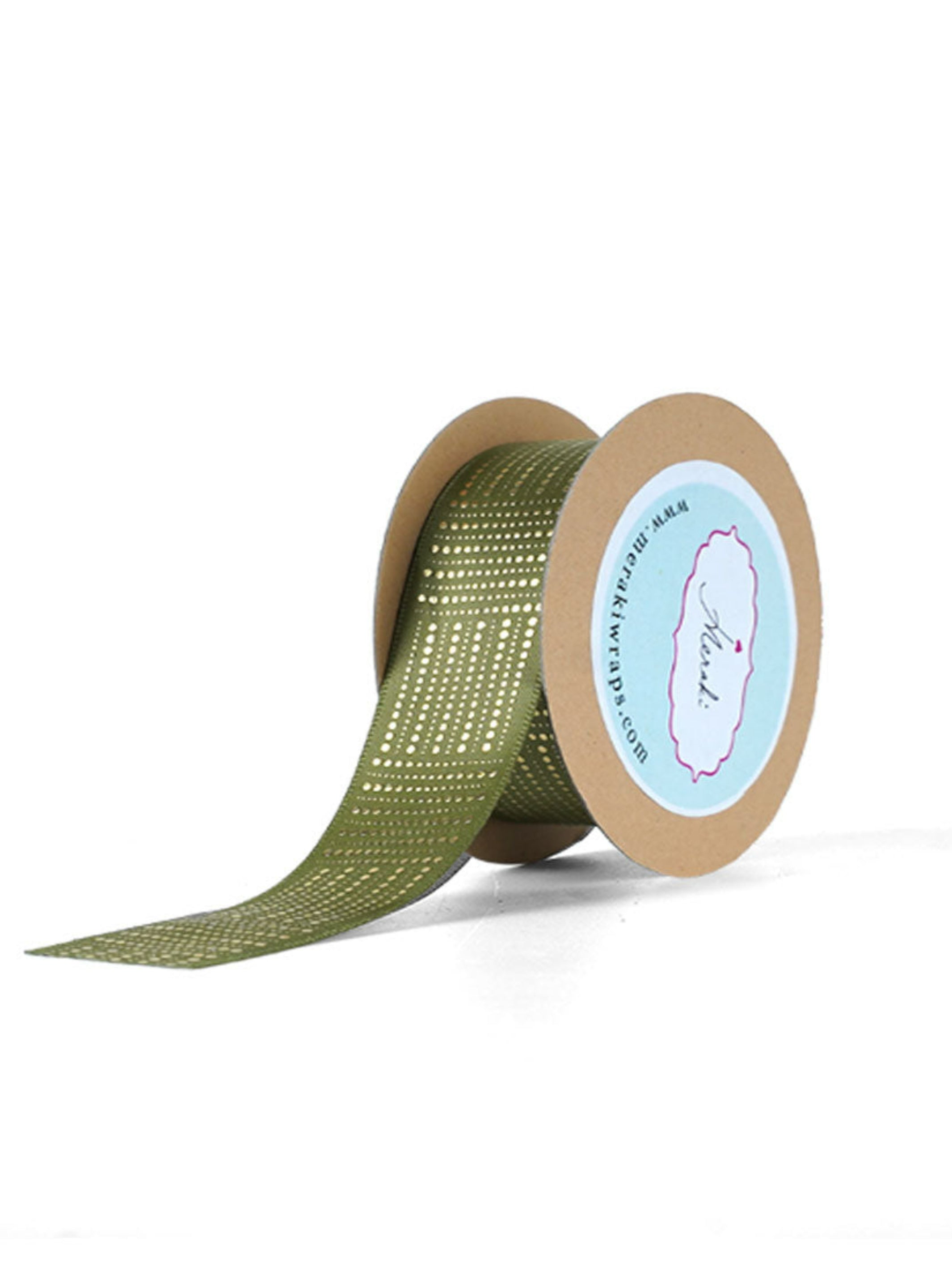 Dotted Gold Foiled Satin Ribbon