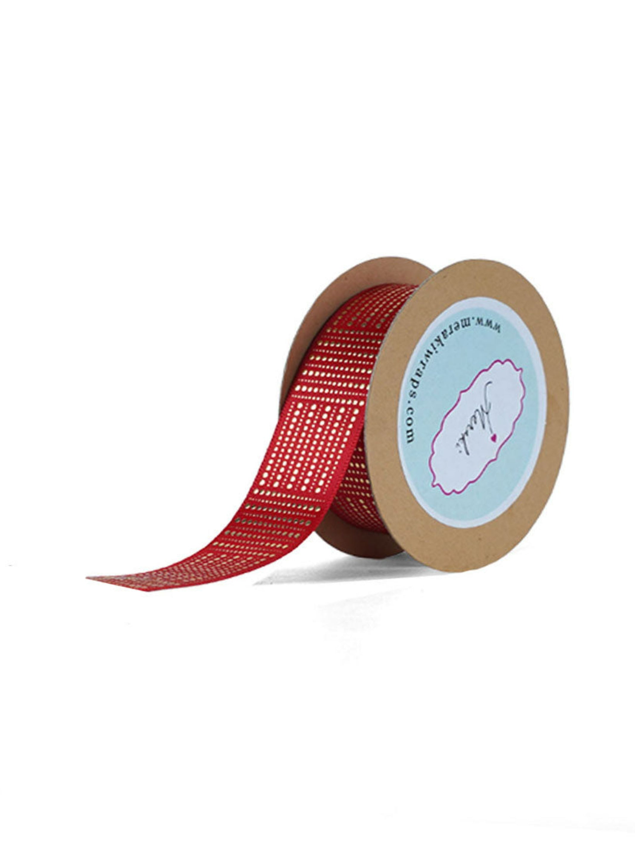 Dotted Gold Foiled Satin Ribbon