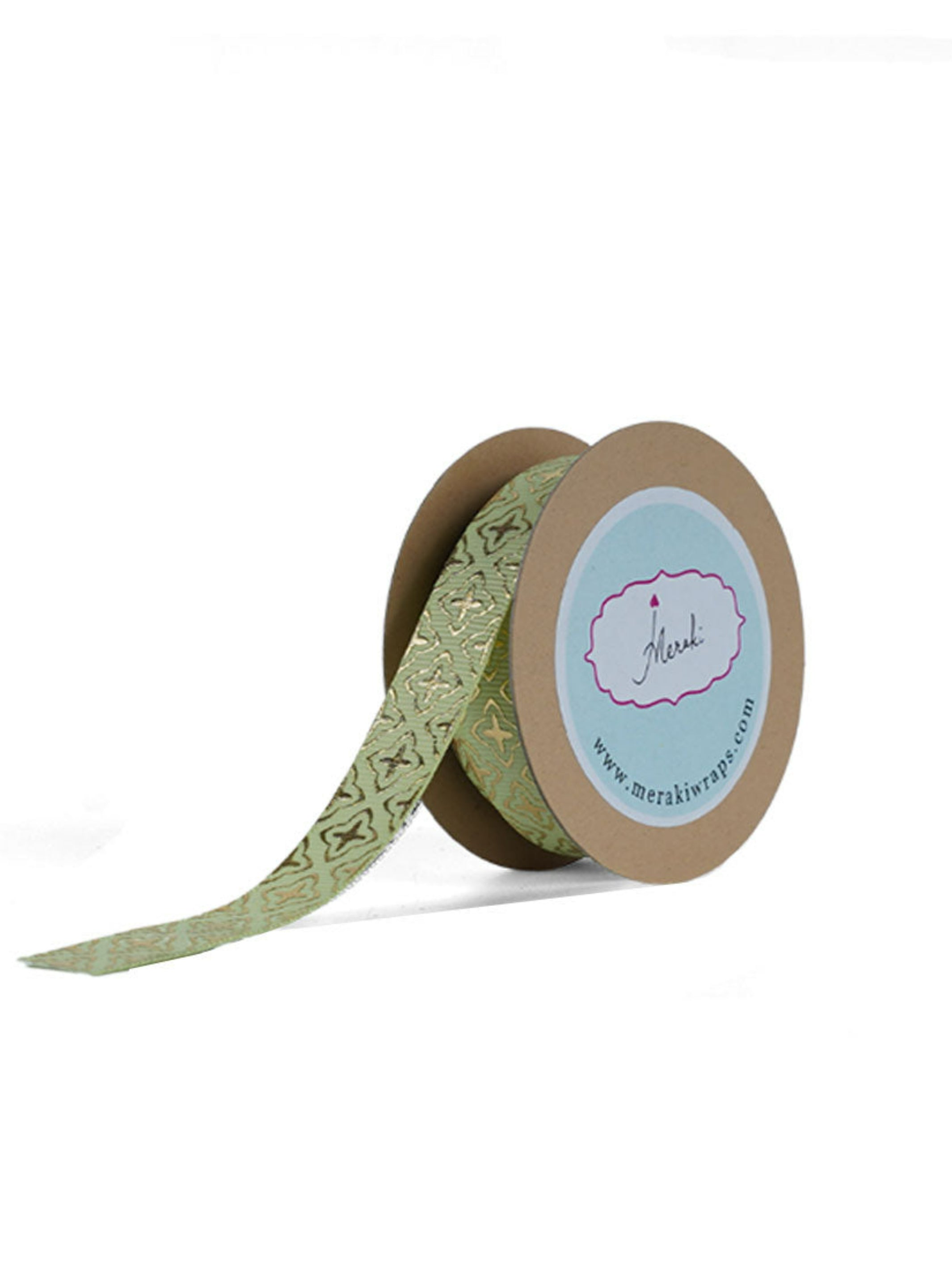 Gold Foil Geometric Print Ribbon