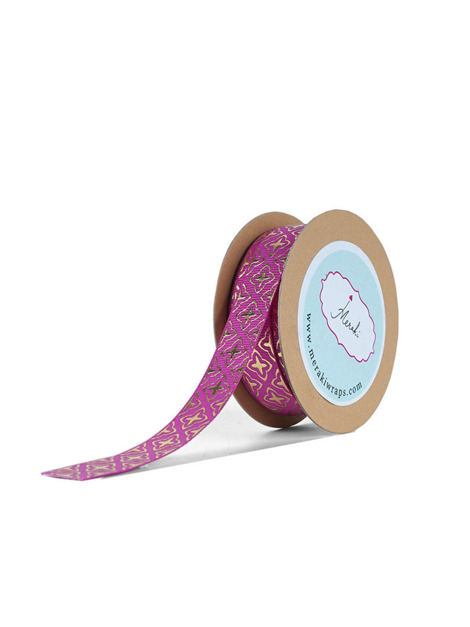 Gold Foil Geometric Print Ribbon