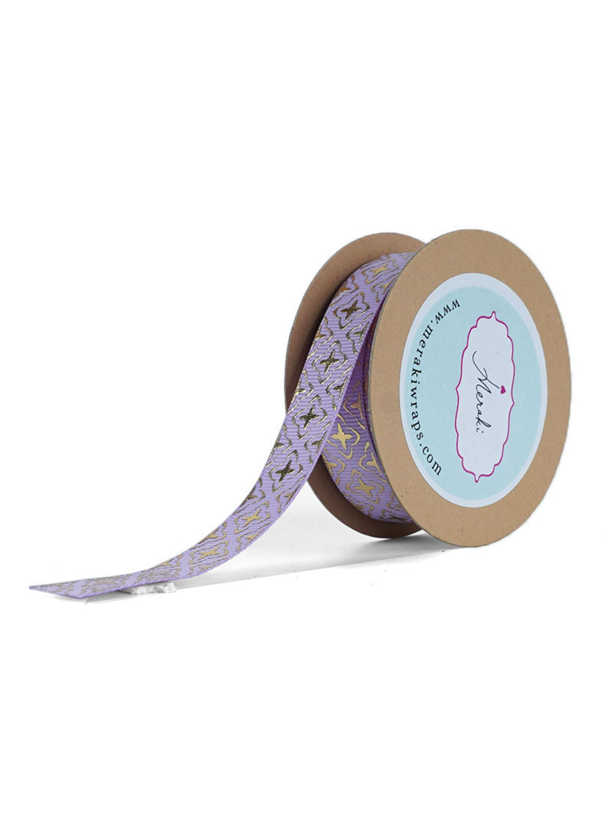 Gold Foil Geometric Print Ribbon