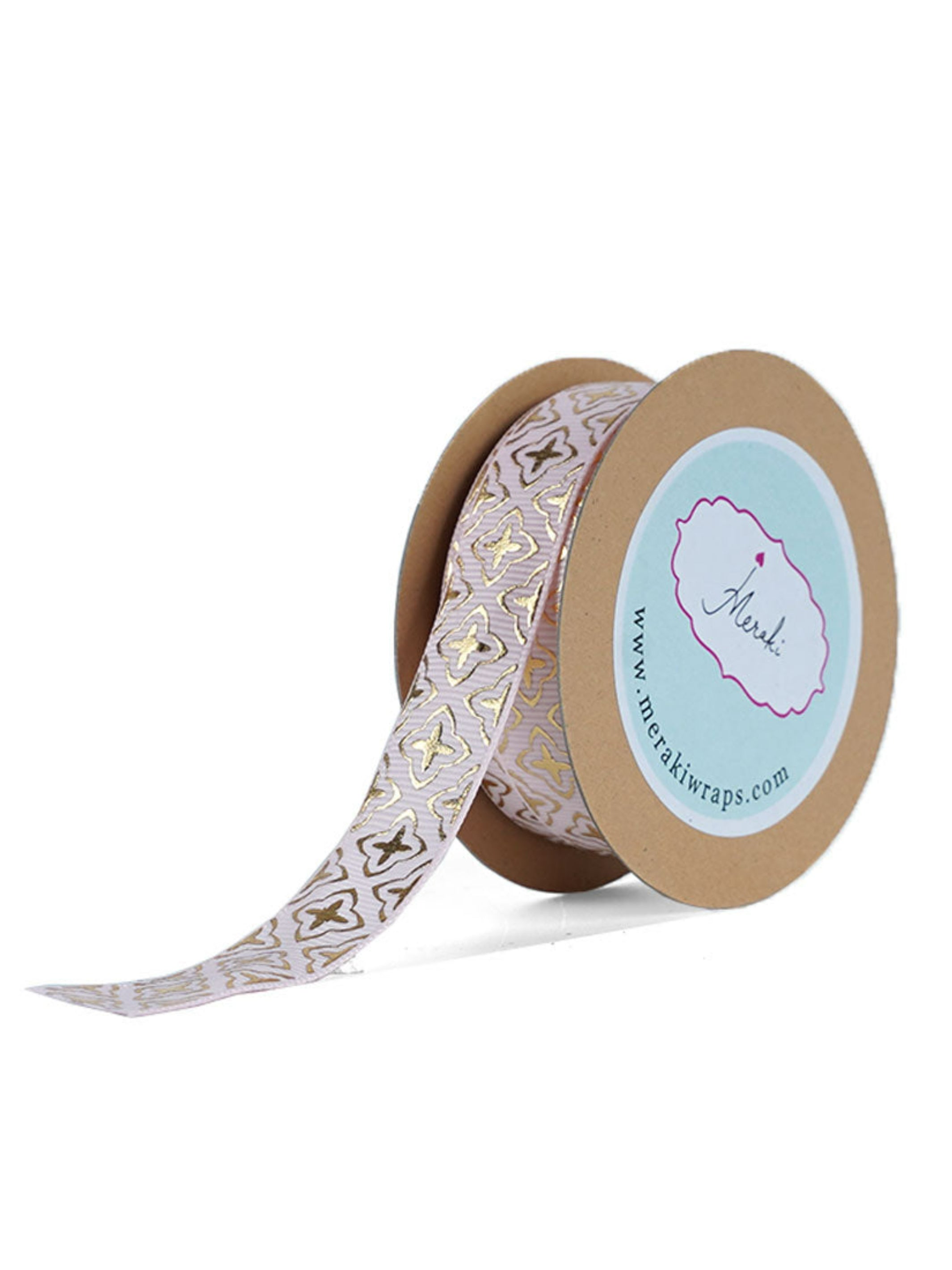 Gold Foil Geometric Print Ribbon