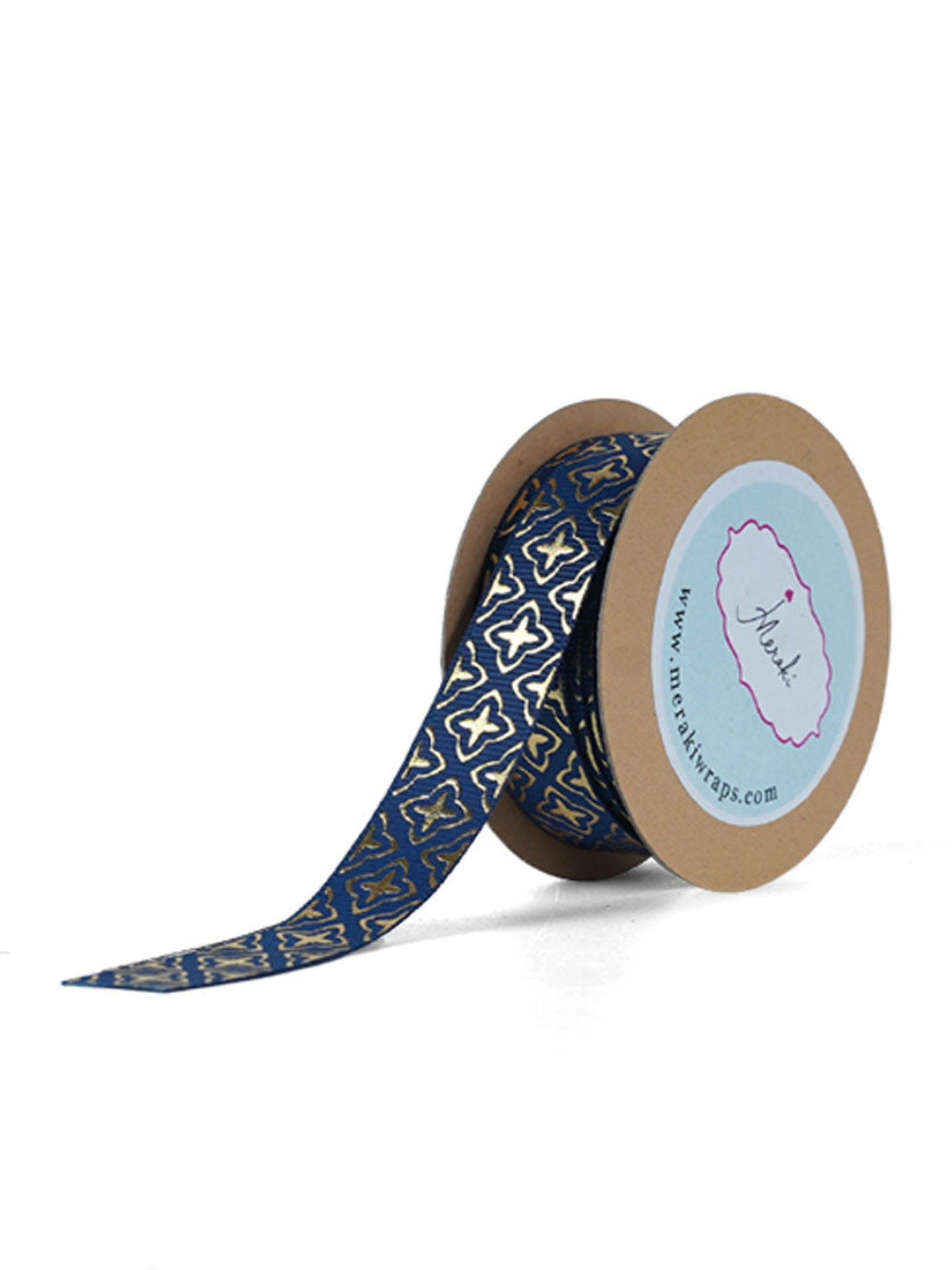 Gold Foil Geometric Print Ribbon