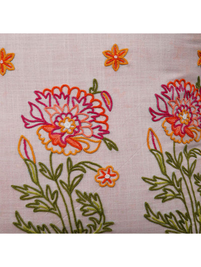 Cushion Cover - Gul Bahar Aari Embroidered Cream