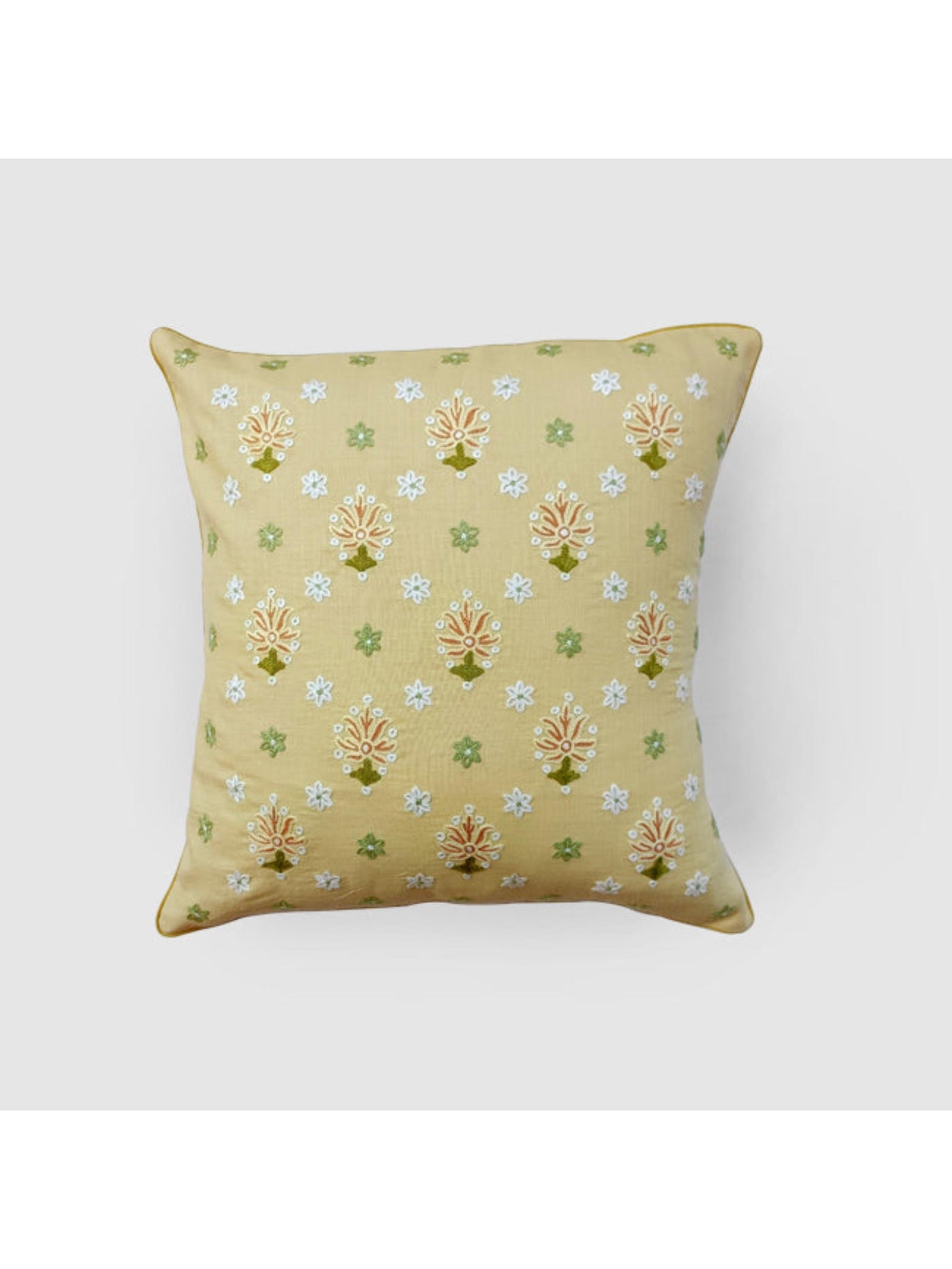 Cushion Cover - Gul Nilofer Aari Embroidered - Beige