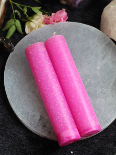 Pink Thick Taper Candle