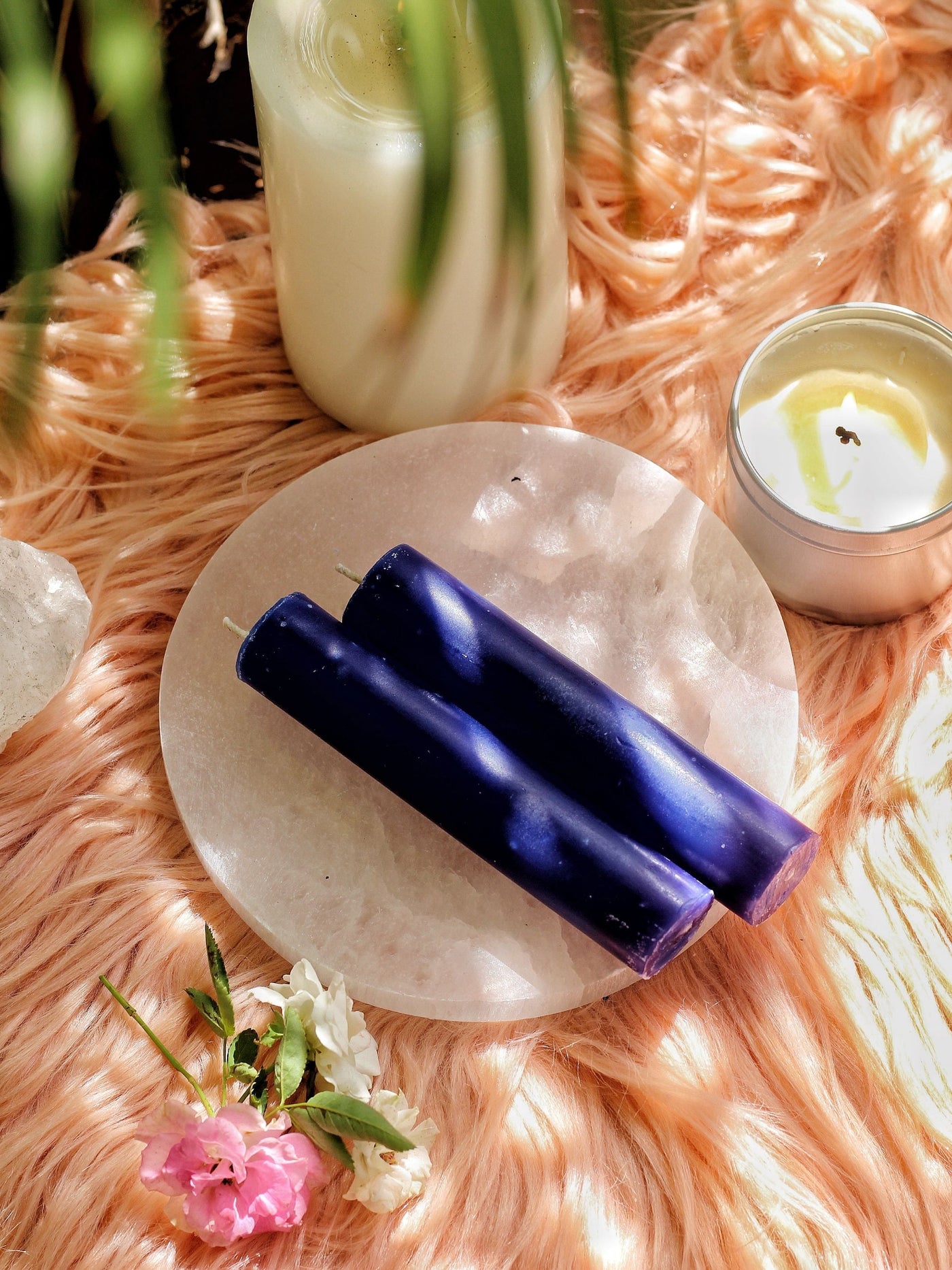 Blue Thick Taper Candle