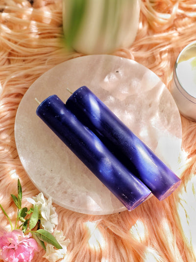 Blue Thick Taper Candle