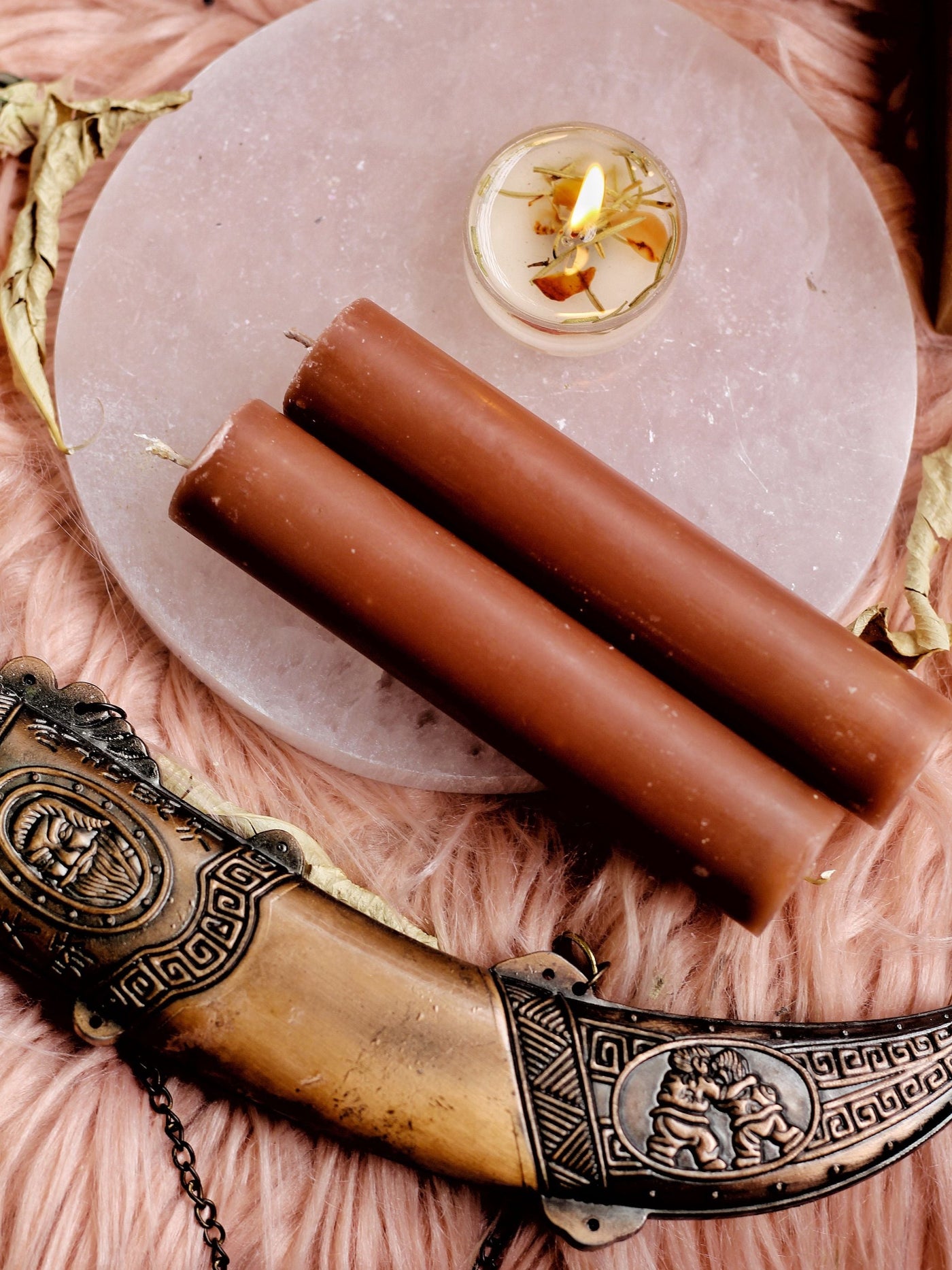 Brown Thick Taper Candle