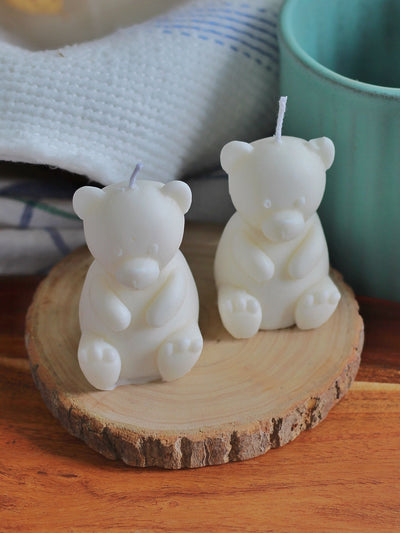 White Teddy Candle