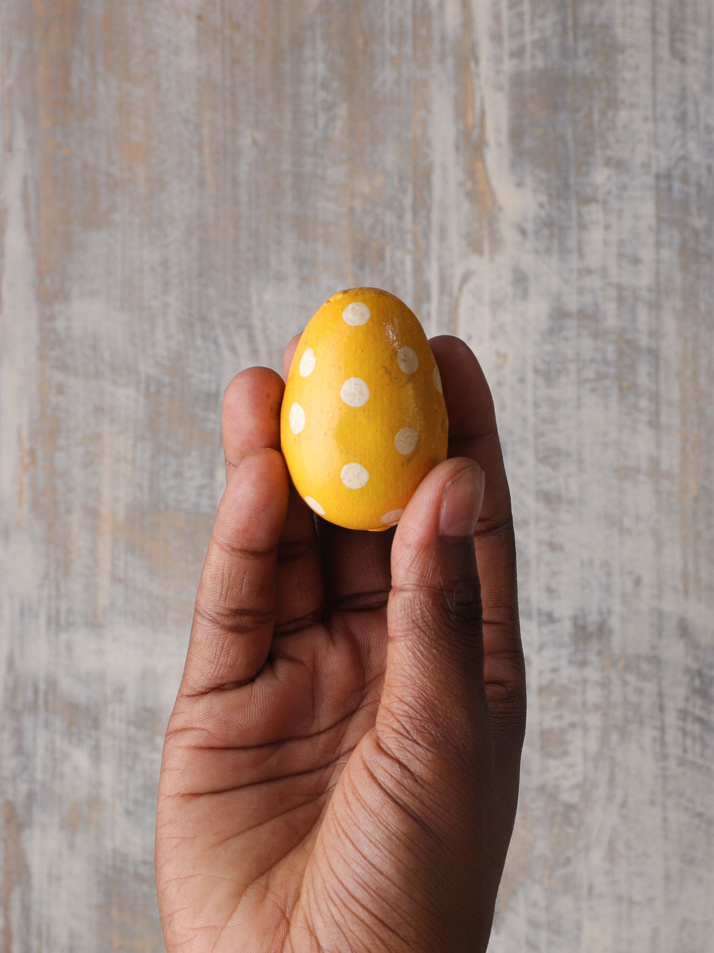 Handpainted Yellow Metal Egg