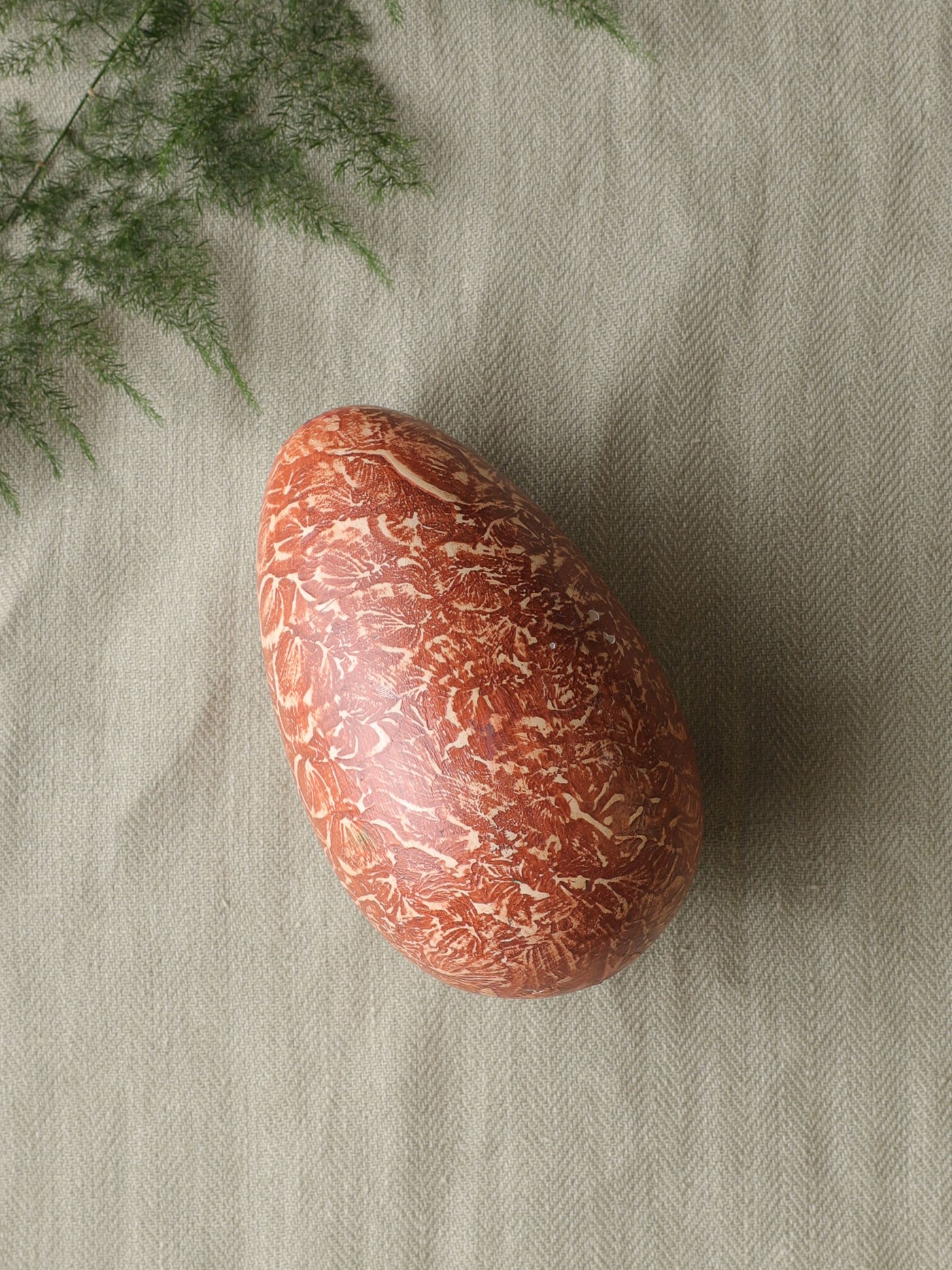 Handpainted Solid Wood Egg Brown