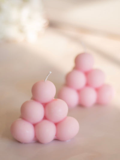 Pink Bubble Pyramid Candle