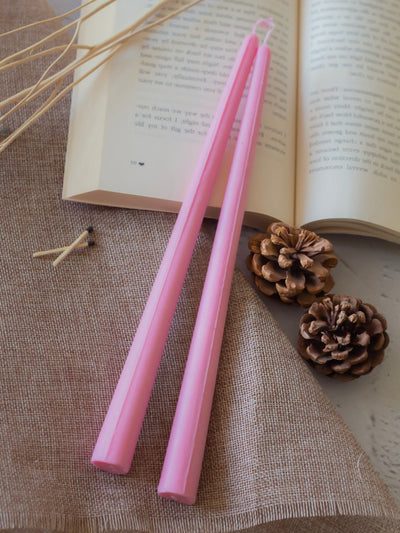 Extra Long Pink Taper - Set of 2 | Soy wax
