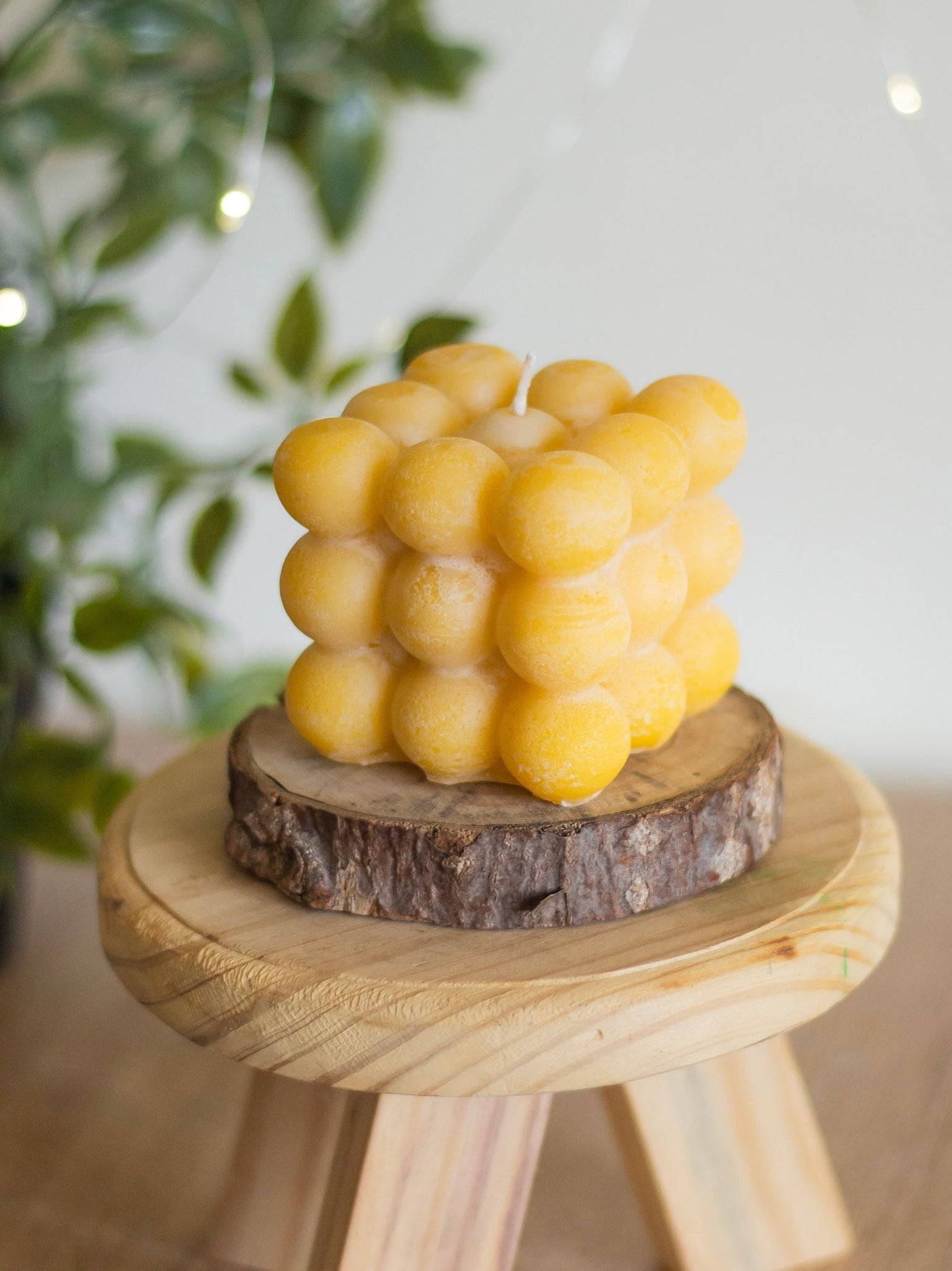 Orange Bubble Decorative Candle | Paraffin
