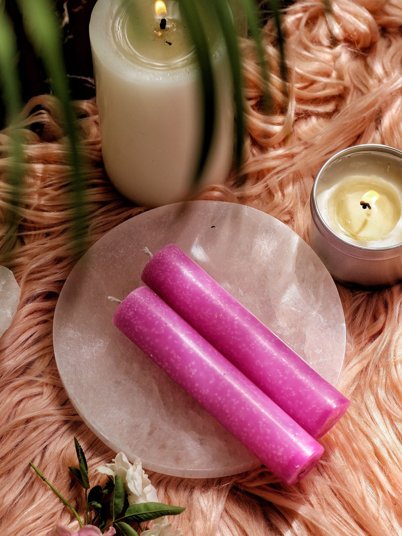 Pink Thick Taper Candle