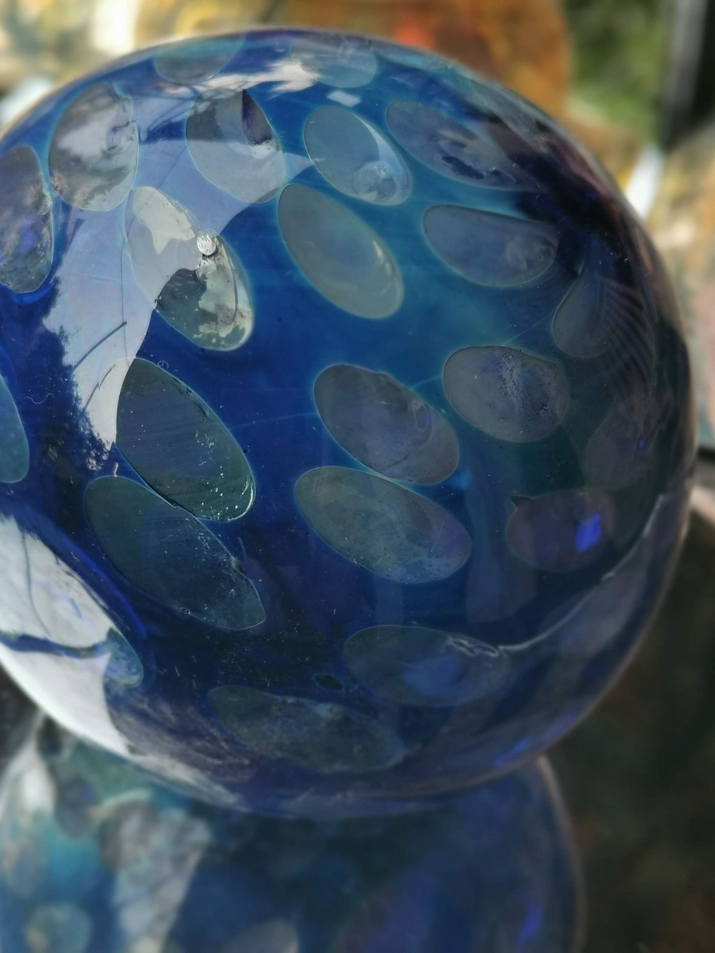 Art Glass Hand Blown Sphere Blue