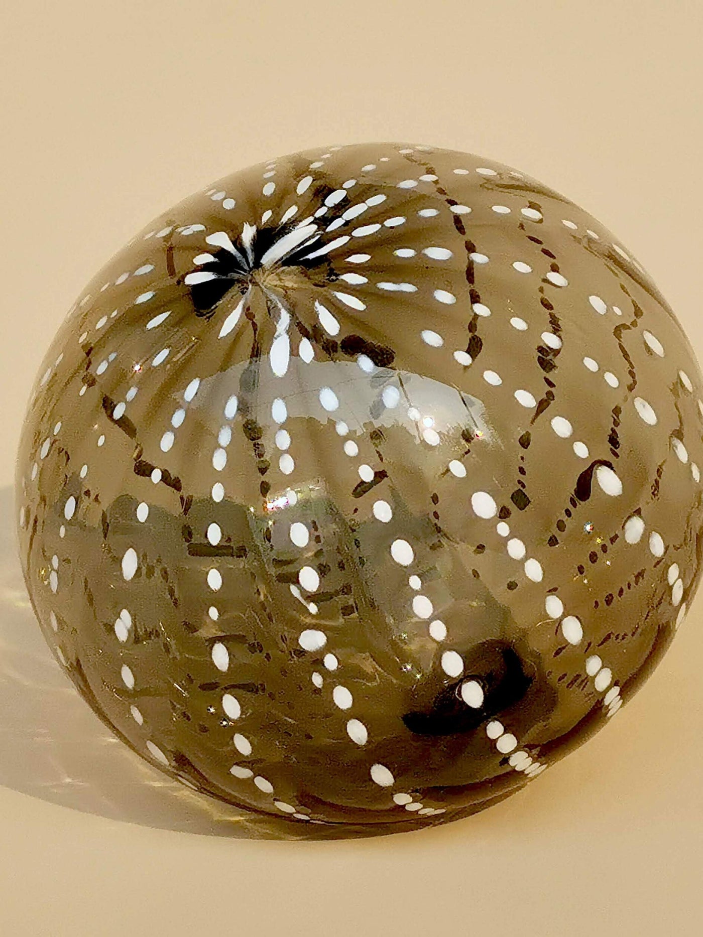 Hand Blown - Art Glass  Brown Sphere