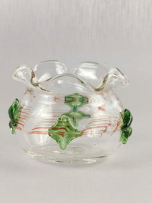 Handblown Art Glass Jade Jewel Abstract Vase